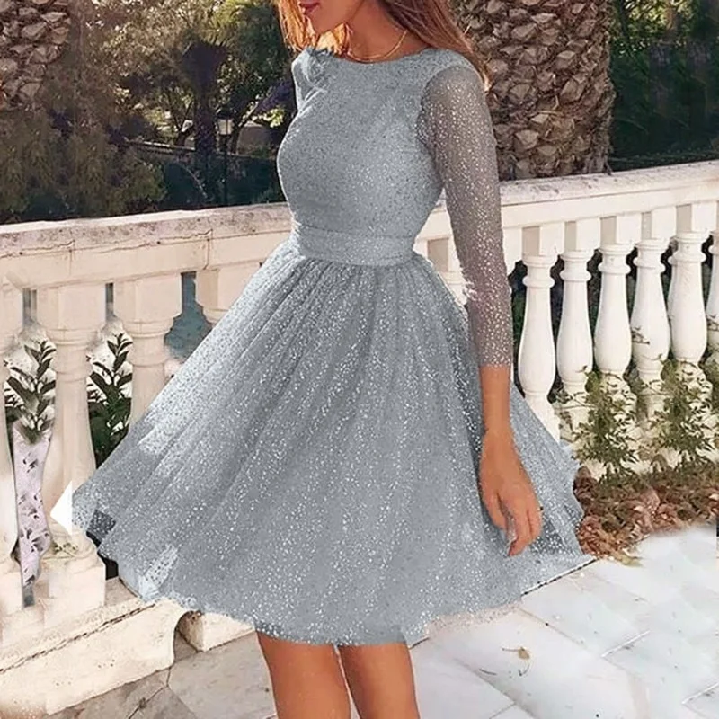 Ladies Elegant Dress Round Neck High 2023 Waist Cocktail Party Dress Ladies Fashion Clothing Lace Mini Dress Vestido De Mujer
Ladies Elegant Dress Round Neck High 2023 Waist Cocktail Party Dress Ladies Fashion Clothing Lace Mini Dress Vestido De Mujer