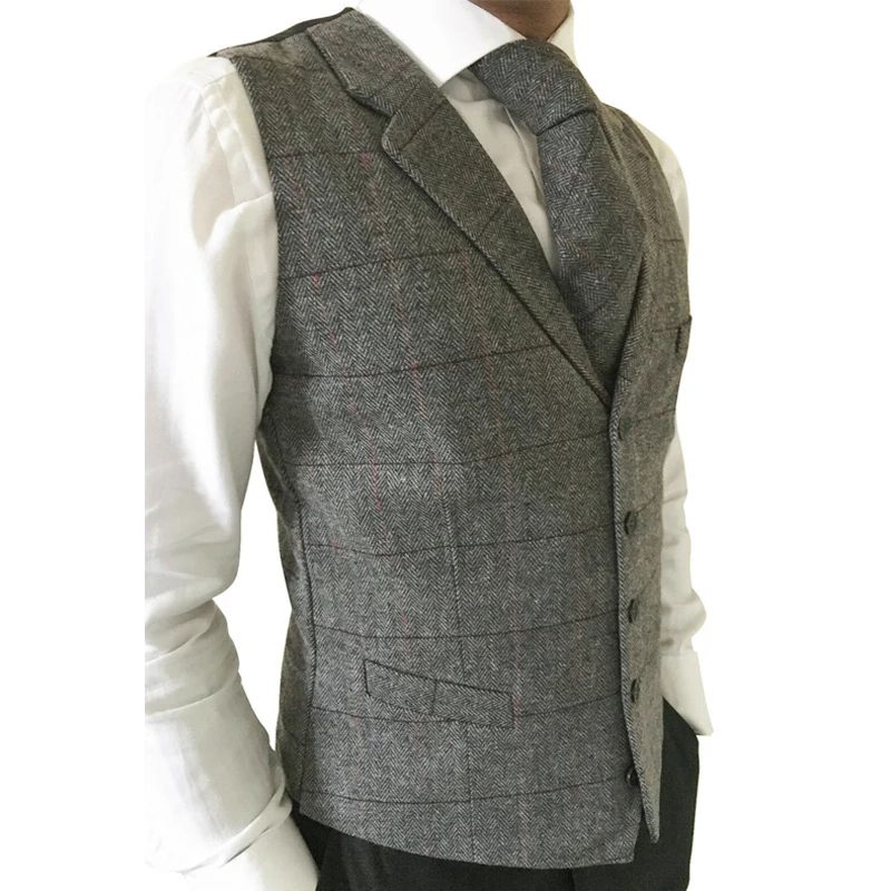 Men's Grey Vest Blended Lapel Plaid Striped Herringbone Satin Vest For Daily Casual Male Waistcoat Clothing (No Tie)
Men's Grey Vest Blended Lapel Plaid Striped Herringbone Satin Vest For Daily Casual Male Waistcoat Clothing (No Tie)