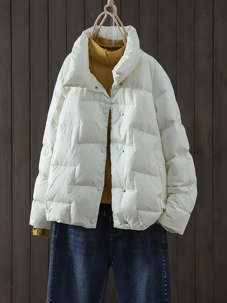 Fitaylor Winter Women 90% White Duck Down Jacket Casual Female Stand Collar Single Breasted Coat Loose Thick Warm Outwear
Fitaylor Winter Women 90% White Duck Down Jacket Casual Female Stand Collar Single Breasted Coat Loose Thick Warm Outwear