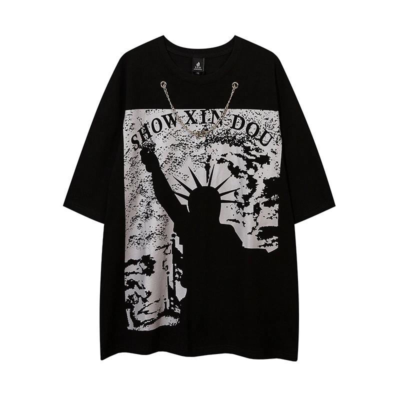 Retro Chain Necklace Letter Painted Streetwear Short Sleeve Mens Tshirts Harajuku Oversized Cotton Round Neck Casual Top Tees
Retro Chain Necklace Letter Painted Streetwear Short Sleeve Mens Tshirts Harajuku Oversized Cotton Round Neck Casual Top Tees