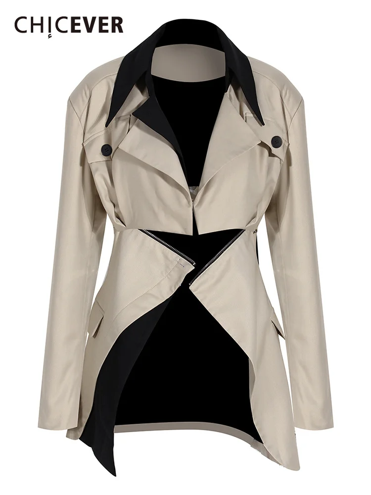 CHICEVER Colorblock Blazers For Female Notched Long Sleeve Straight Slim Women's Patchwork Coats 2022 Spring Fashion Clothing
CHICEVER Colorblock Blazers For Female Notched Long Sleeve Straight Slim Women's Patchwork Coats 2022 Spring Fashion Clothing