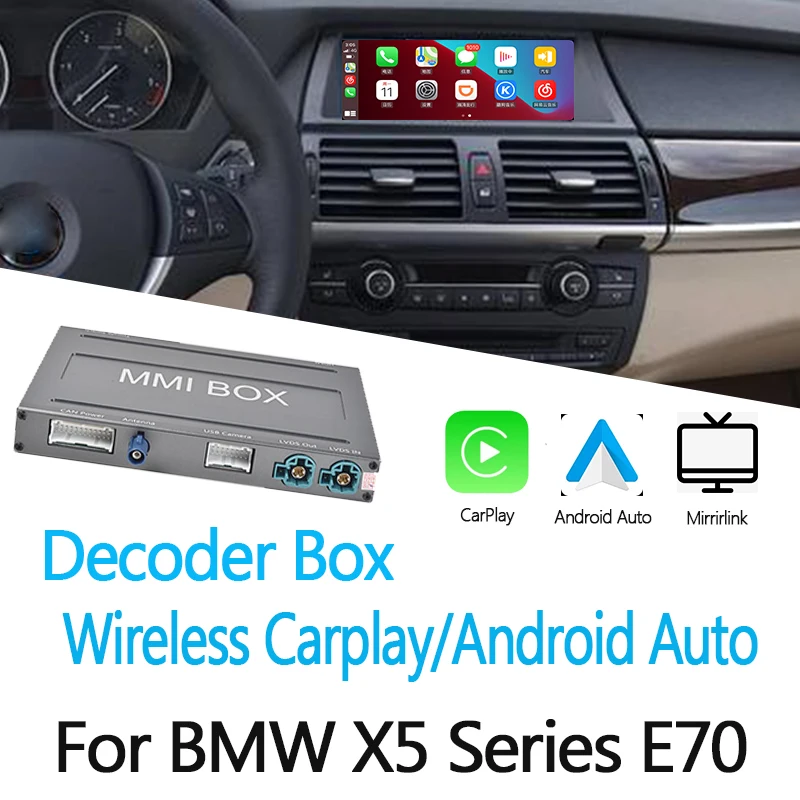Adapter Box For BMW X5 Series E70 2007~2009 Wireless Wired CarPlay Android Auto Carlife Mirror link Youtube Decoder
Adapter Box For BMW X5 Series E70 2007~2009 Wireless Wired CarPlay Android Auto Carlife Mirror link Youtube Decoder