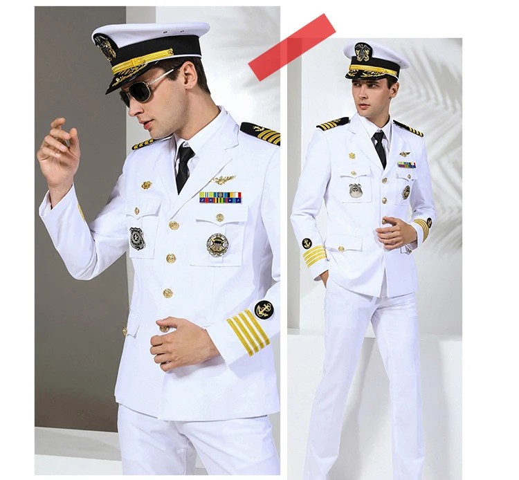 Pilot White Yacht Pilot Quality Suit Military Mens Captain Uniform Uniforms Super Airline Navy Jackets
Pilot White Yacht Pilot Quality Suit Military Mens Captain Uniform Uniforms Super Airline Navy Jackets