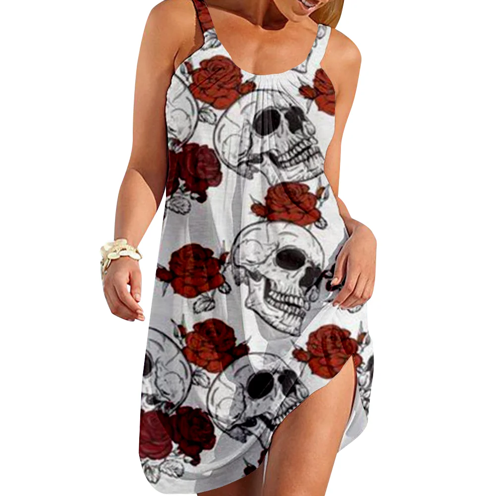 Summer Skull 3D Print Sexy Beach Dress Strap Dresses Streetwear Hip Boho Female O-Neck Dresses Vintage Casual Vestido Dresses
Summer Skull 3D Print Sexy Beach Dress Strap Dresses Streetwear Hip Boho Female O-Neck Dresses Vintage Casual Vestido Dresses