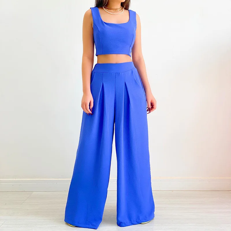 Women's 2023 New Square Neck Short Tank Top High Waist Wide Leg Pants Fashion Casual Set
Women's 2023 New Square Neck Short Tank Top High Waist Wide Leg Pants Fashion Casual Set