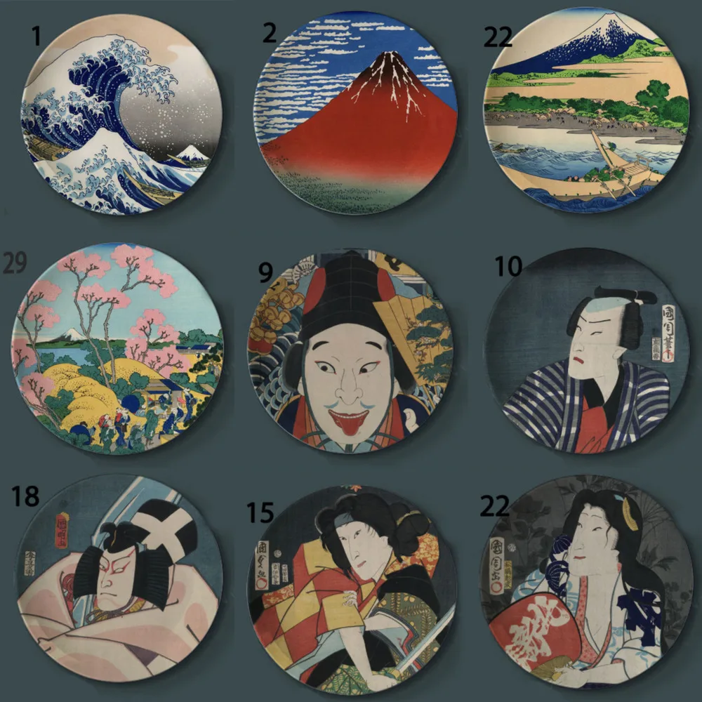 Japanese Ukiyo Decorative Plate Wall Hanging Plate Mount Fuji Kanagawa Surf Warrior Painting Standing Dish Plate Wall Home Decor
Japanese Ukiyo Decorative Plate Wall Hanging Plate Mount Fuji Kanagawa Surf Warrior Painting Standing Dish Plate Wall Home Decor