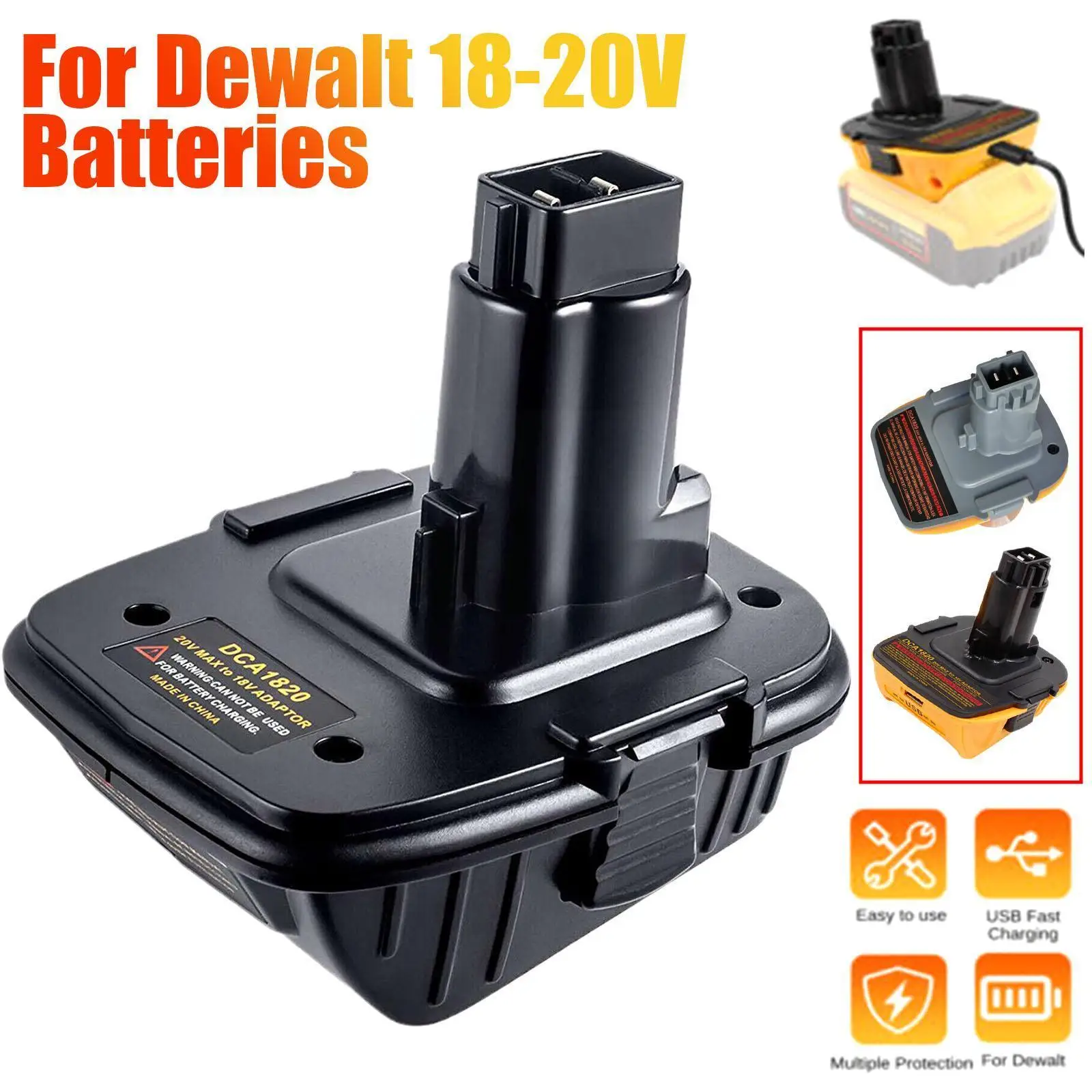 Dca1820 Adapter Converter For 18v Tools 20v Max Lithium Ion Battery Power Bank Function Compatible R5t8 
Dca1820 Adapter Converter For 18v Tools 20v Max Lithium Ion Battery Power Bank Function Compatible R5t8