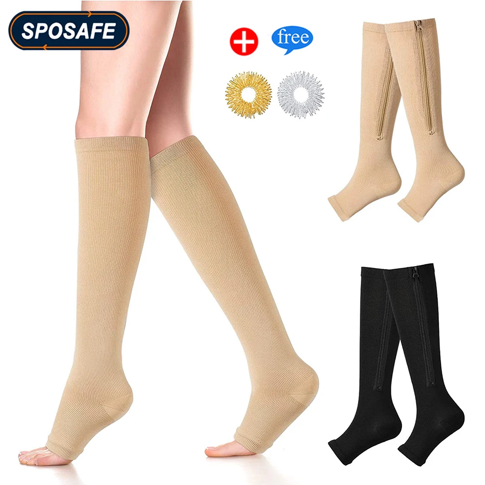 1Pair Zipper Compression Socks Open Toe Leg Support Easy-on Off Compression Stocking Leg Zipper Sock Calf Stocking for Women Men
1Pair Zipper Compression Socks Open Toe Leg Support Easy-on Off Compression Stocking Leg Zipper Sock Calf Stocking for Women Men