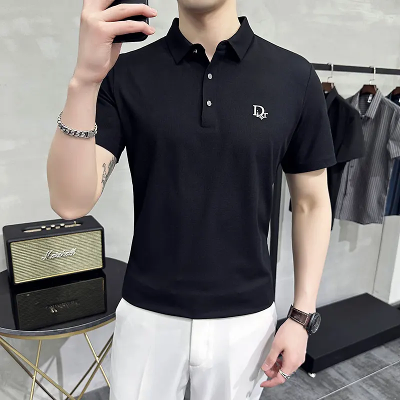 Summer new men's polo shirt, no creases, high elasticity, stretch, business, breathable, cool, men's short sleeve T-shirt
Summer new men's polo shirt, no creases, high elasticity, stretch, business, breathable, cool, men's short sleeve T-shirt