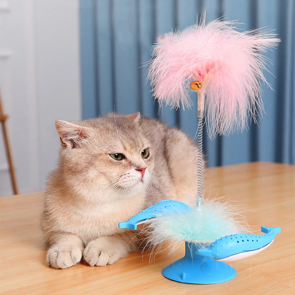 Cat Teaser Plush Toy Cute Kitten Interactive Rotation Dolphin Windmill Toys with Feather Pet Training Scratch Leakage Food Toy
Cat Teaser Plush Toy Cute Kitten Interactive Rotation Dolphin Windmill Toys with Feather Pet Training Scratch Leakage Food Toy
