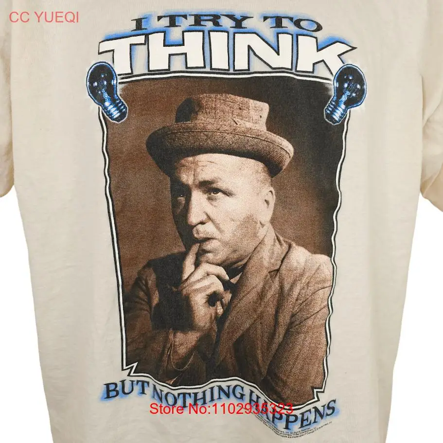 Винтажная кудрявая футболка Three Stooges мужская размер XL бежевая я попробую думать