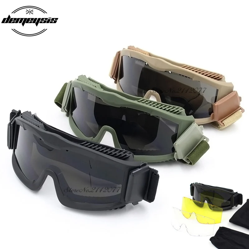

Tactical Military Glasses Army Goggles 3 Lens TR90 Oculos Ciclismo Safety Glasses Men Wargame Eyewear