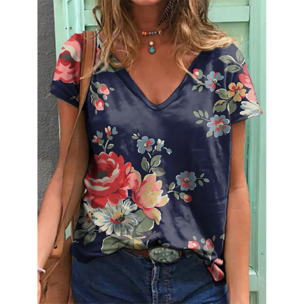 2022 new summer American culture women's 3D pattern T-shirt loose Various sizes Casual Short Sleeve V-shaped T-Shirt Top
2022 new summer American culture women's 3D pattern T-shirt loose Various sizes Casual Short Sleeve V-shaped T-Shirt Top