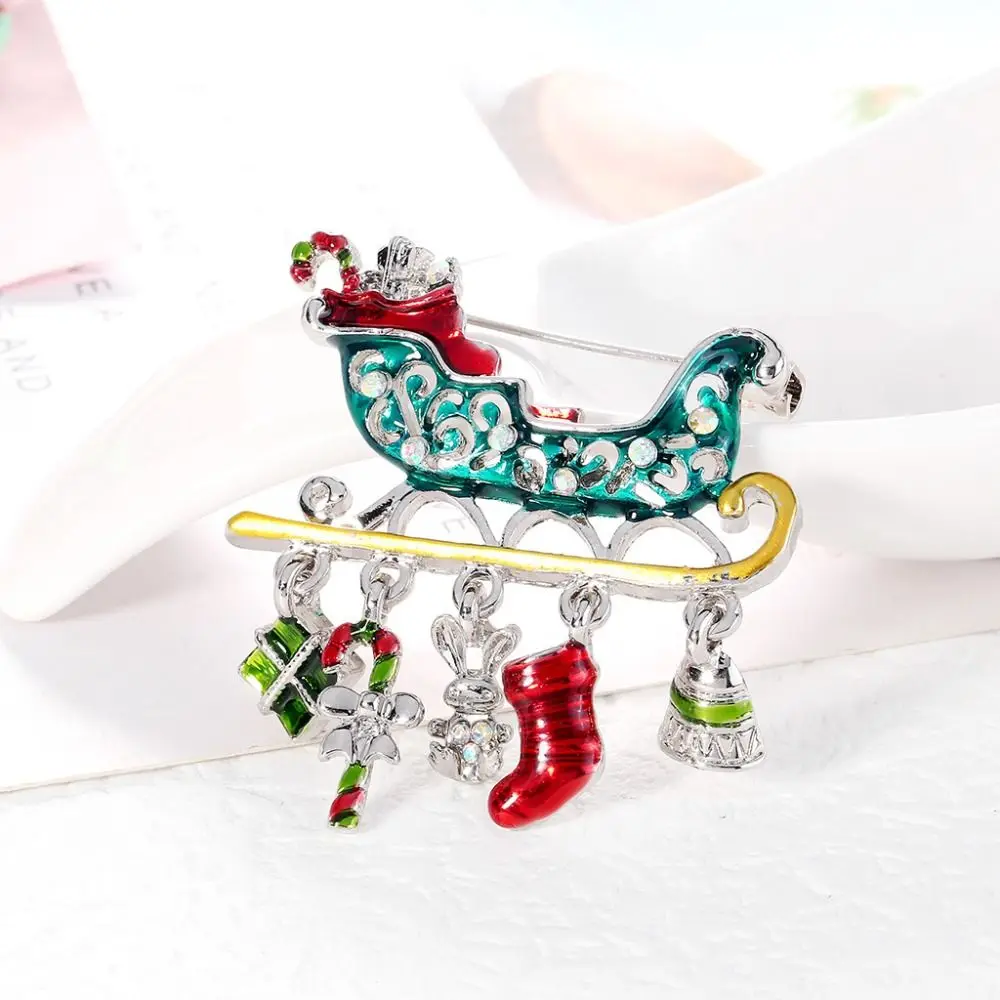 

Brooches Rhinestone Collar Pin Dripping Oil Clothes Accessories Christmas Present Women Brooch Korean Style Badge