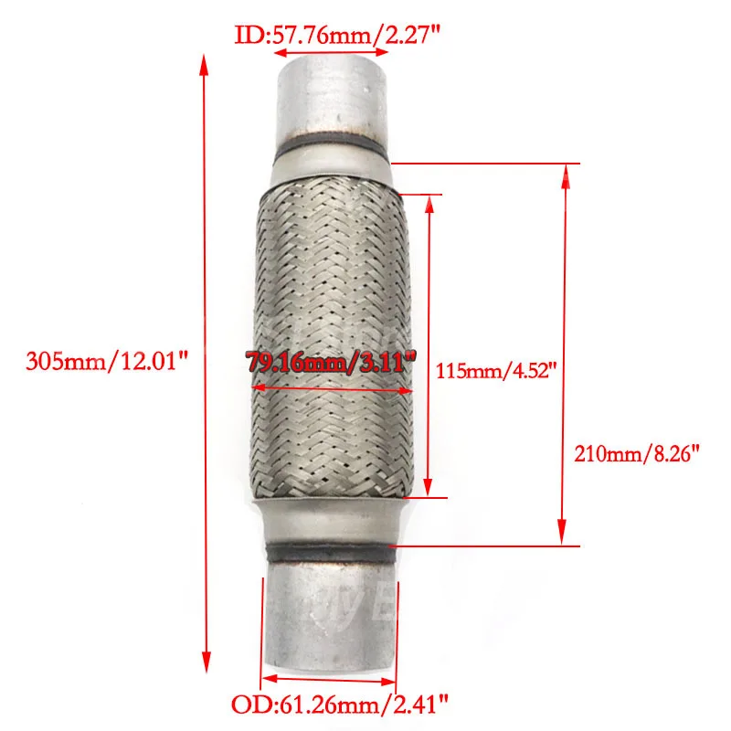 Выхлопная гибкая труба id.57мм/2.25in id.45мм/1.88in из нержавеющей стали, гофрированная Гибкая соединительная труба для автомобилей и грузовиков
Выхлопная гибкая труба id.57мм/2.25in id.45мм/1.88in из нержавеющей стали, гофрированная Гибкая соединительная труба для автомобилей и грузовиков