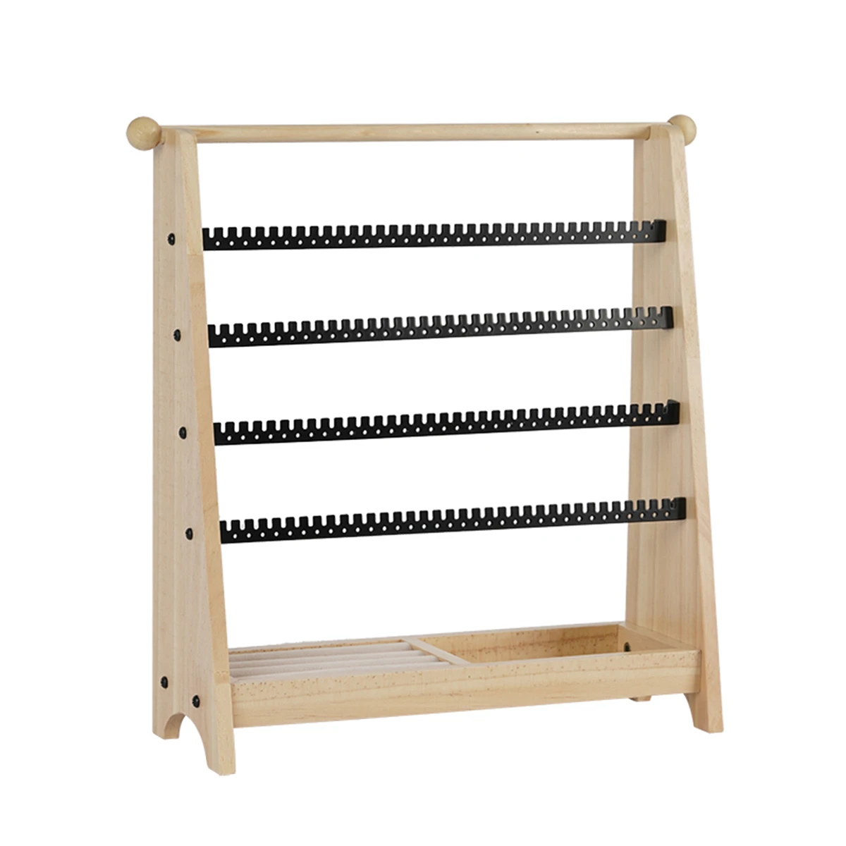5 Tier Wood Jewelry Stand Holder Earring Ring Watch Bracelet Necklace Organizer Display Rack with Storage Tray
5 Tier Wood Jewelry Stand Holder Earring Ring Watch Bracelet Necklace Organizer Display Rack with Storage Tray
