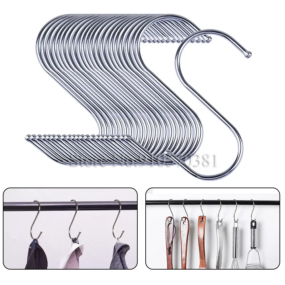 100/5Pcs Stainless Steel Multipurpose S Hooks for Hanging Clothes Durable Utility Heavy Duty Swing Flower Pots Planters Tools 
100/5Pcs Stainless Steel Multipurpose S Hooks for Hanging Clothes Durable Utility Heavy Duty Swing Flower Pots Planters Tools
