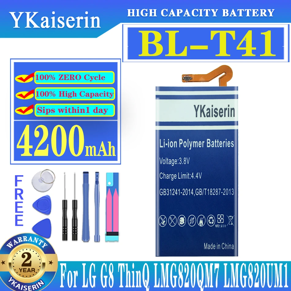 YKaiserin BL-T41 BL-T41 4200mah Battery For Lg G8 ThinQ BL T41 LMG820QM7 LMG820UM1 LM-G820UMB LMG820UM0 LM-G820N Batteria
YKaiserin BL-T41 BL-T41 4200mah Battery For Lg G8 ThinQ BL T41 LMG820QM7 LMG820UM1 LM-G820UMB LMG820UM0 LM-G820N Batteria