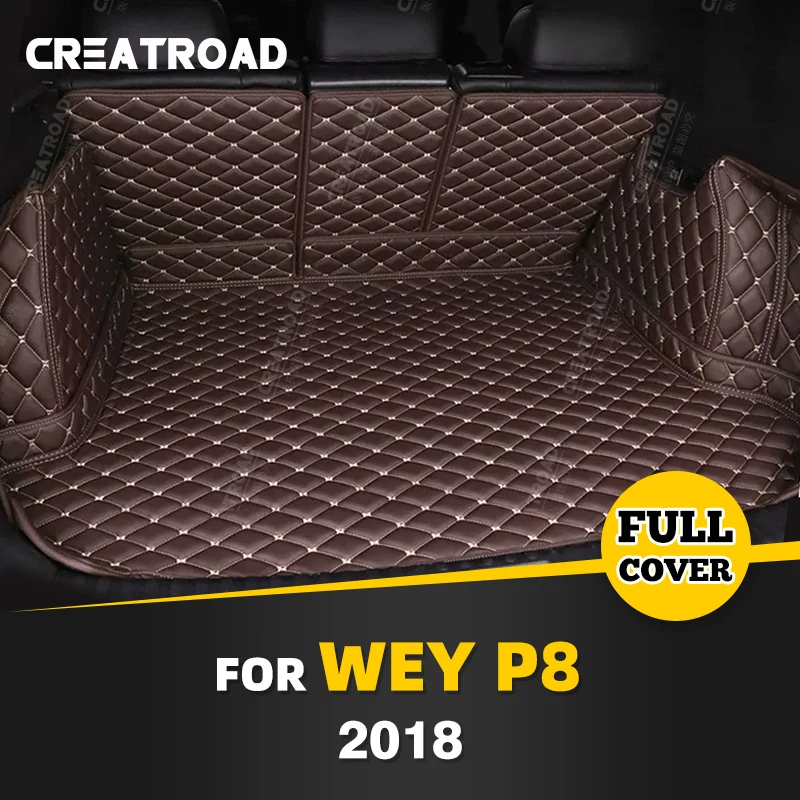 

Автомобильный коврик для багажника с полным покрытием для WEY P8 2018, противогрязный кожаный чехол для багажника автомобиля, коврик, подкладка для груза, защитные аксессуары для интерьера