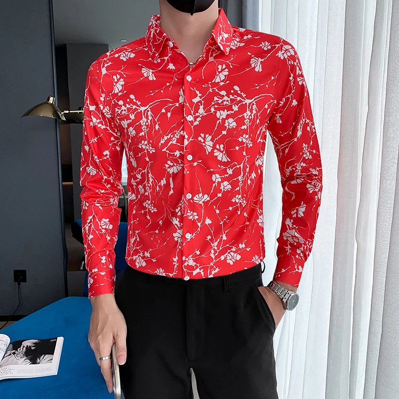 Новинка, Мужская облегающая Повседневная рубашка с длинными рукавами и цветочным принтом
Новинка, Мужская облегающая Повседневная рубашка с длинными рукавами и цветочным принтом