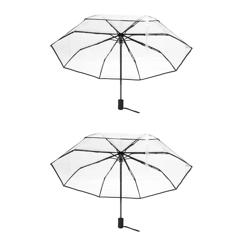 2X Transparent Umbrella Automatic Umbrella Rain Women Men Sun Rain Auto Umbrella Compact Folding Windproof Style
2X Transparent Umbrella Automatic Umbrella Rain Women Men Sun Rain Auto Umbrella Compact Folding Windproof Style
