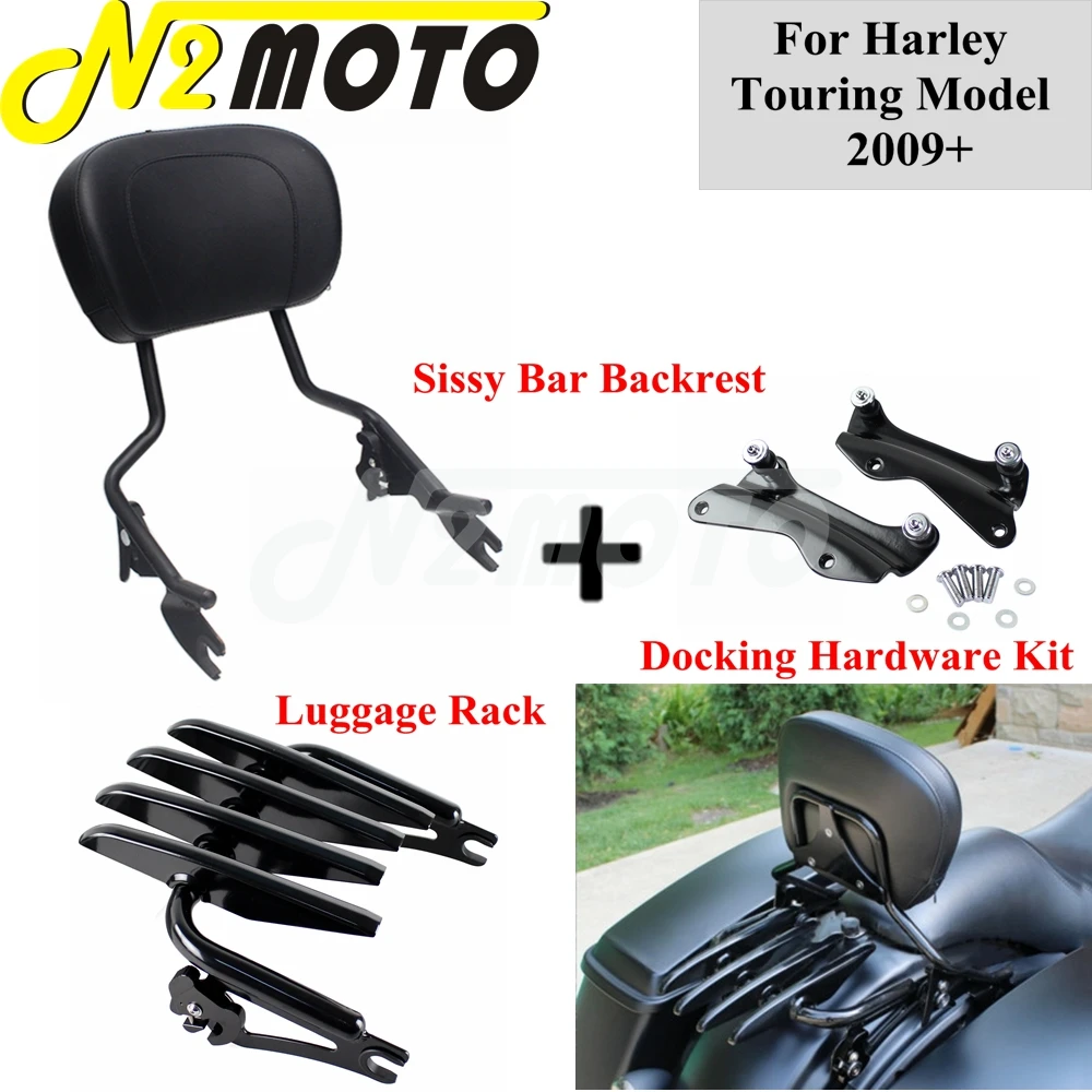 Detachable Passenger Backrest Sissy Bar +Luggage Rack+4 Point Docking Hardware Kits For Harley Touring Road King FLHX FLHR 09-22
Detachable Passenger Backrest Sissy Bar +Luggage Rack+4 Point Docking Hardware Kits For Harley Touring Road King FLHX FLHR 09-22