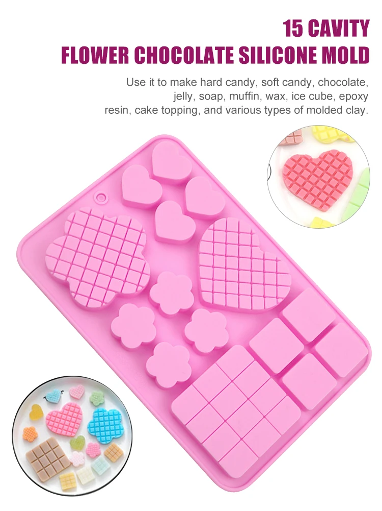 15 Cavity Chocolate Mold Silicone Flower Cake Baking Design Candy Mold SILICON 3D Mold Kitchen Gadget DIY Decorating Baking Tool
15 Cavity Chocolate Mold Silicone Flower Cake Baking Design Candy Mold SILICON 3D Mold Kitchen Gadget DIY Decorating Baking Tool