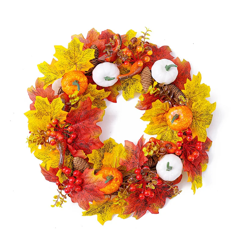 40cm Autumn Wreath White Pumpkin Maple Leaf Garland Thanksgiving Halloween Garland Hanging Home Room Decoration Dropshipping
40cm Autumn Wreath White Pumpkin Maple Leaf Garland Thanksgiving Halloween Garland Hanging Home Room Decoration Dropshipping