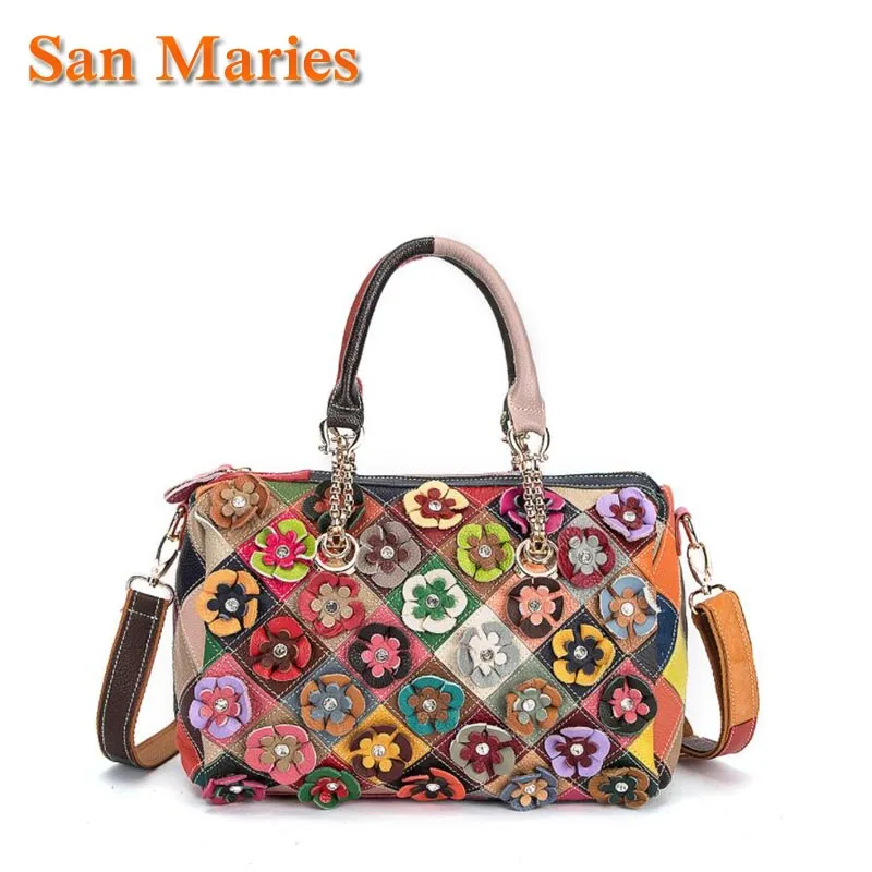 San Maries Real Leather Women's Casual Multi-color Plaid Flowers Handbag Fashion Colorful Random Boston Messenger Shoulder Tote
San Maries Real Leather Women's Casual Multi-color Plaid Flowers Handbag Fashion Colorful Random Boston Messenger Shoulder Tote