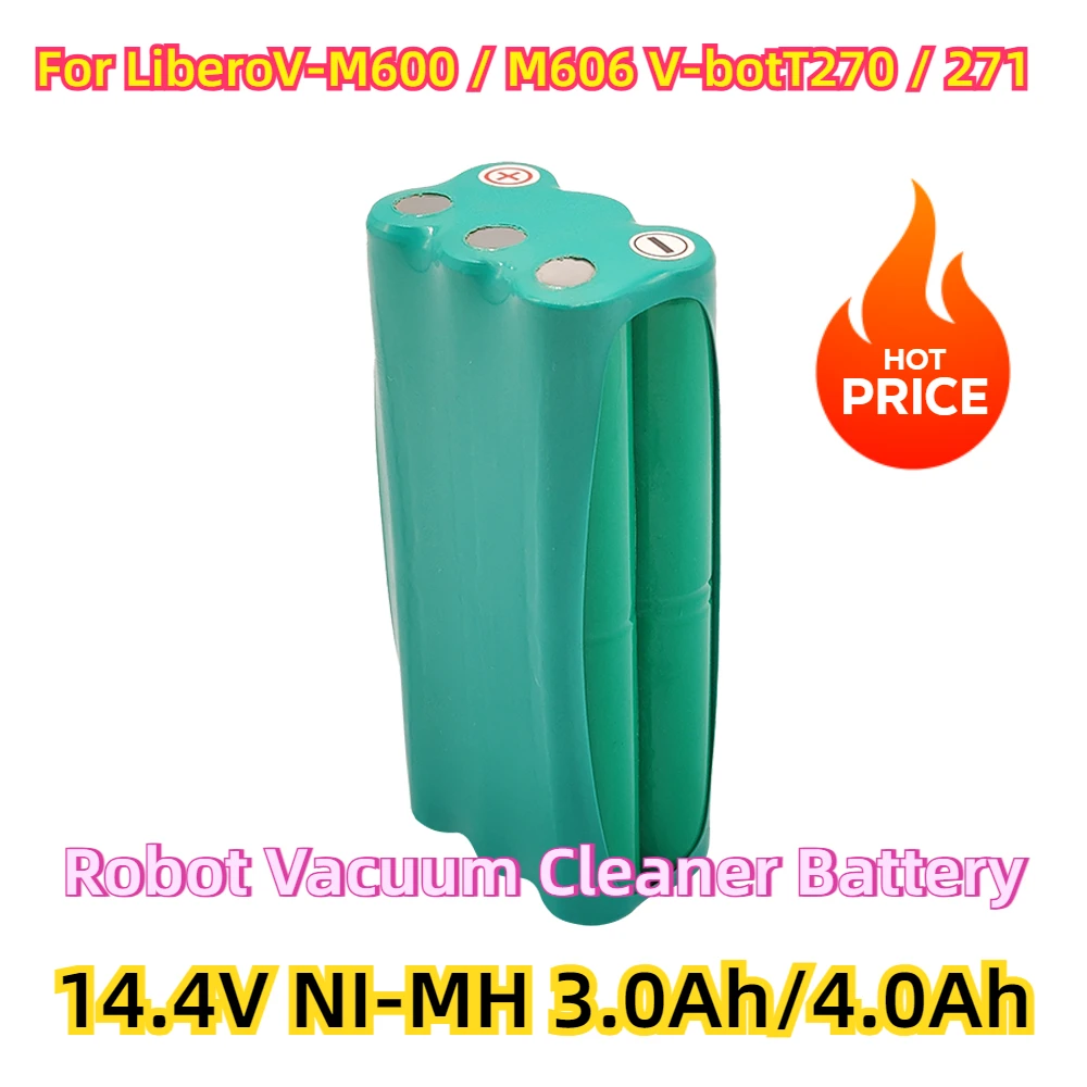 Аккумулятор для робота-пылесоса LiberoV-M600 / M606 V-botT270 271 14 4 V ni-mh 3.0Ah 4.0ah
