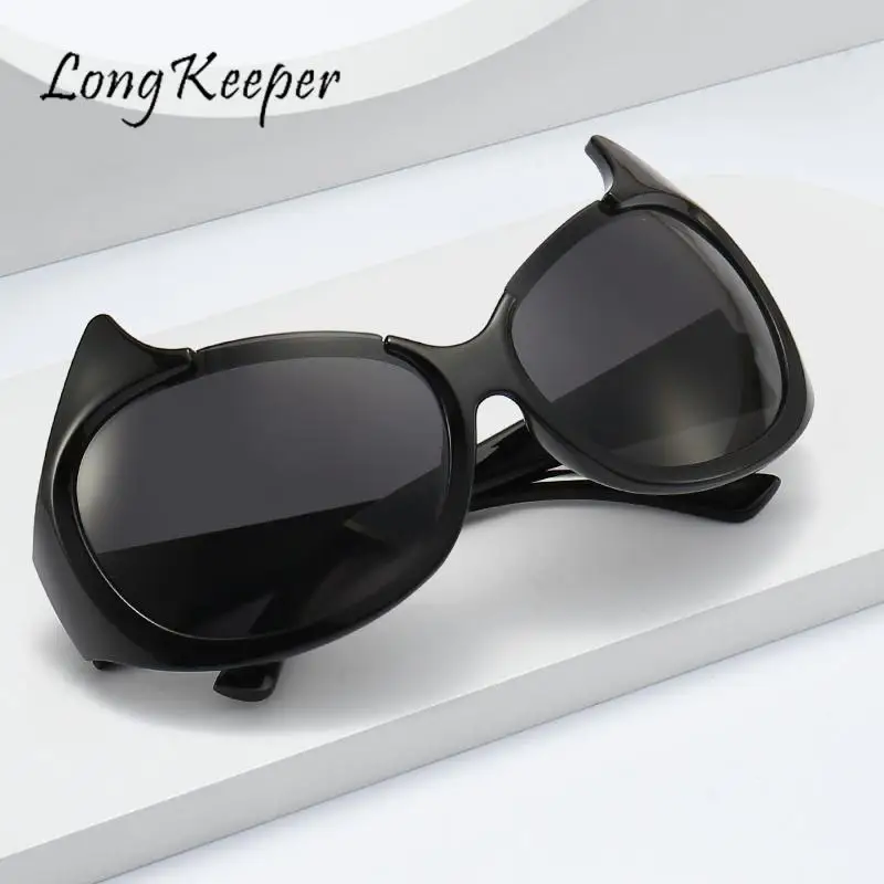 

Солнцезащитные очки Y2K для мужчин и женщин, винтажные брендовые роскошные дизайнерские ретро солнечные очки «кошачий глаз» в стиле панк, хип-хоп, пикантные