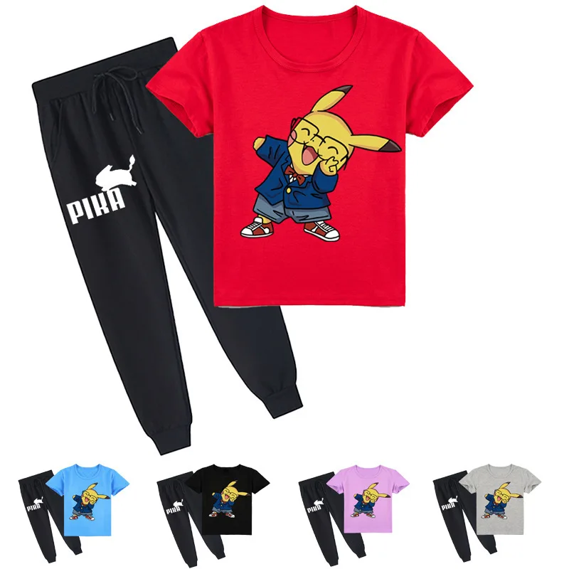 Anime Pokemon Summer Kids Clothes Kawaii Clothing Casual Print Summer O-Neck Short-sleeved T-shirt + Trousers Suit Clothes Set
Anime Pokemon Summer Kids Clothes Kawaii Clothing Casual Print Summer O-Neck Short-sleeved T-shirt + Trousers Suit Clothes Set