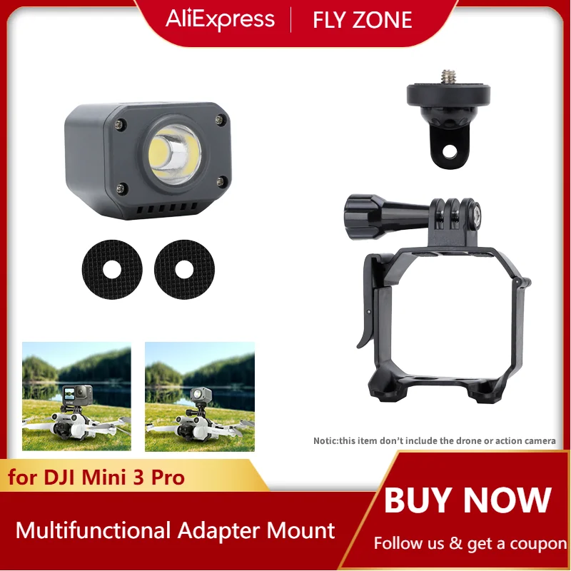 Sunnylife Multifunctional Adapter Mount for DJI Mini 3 Pro Mountings Searchlight for GoPro 10 Sports Camera Bracket
Sunnylife Multifunctional Adapter Mount for DJI Mini 3 Pro Mountings Searchlight for GoPro 10 Sports Camera Bracket