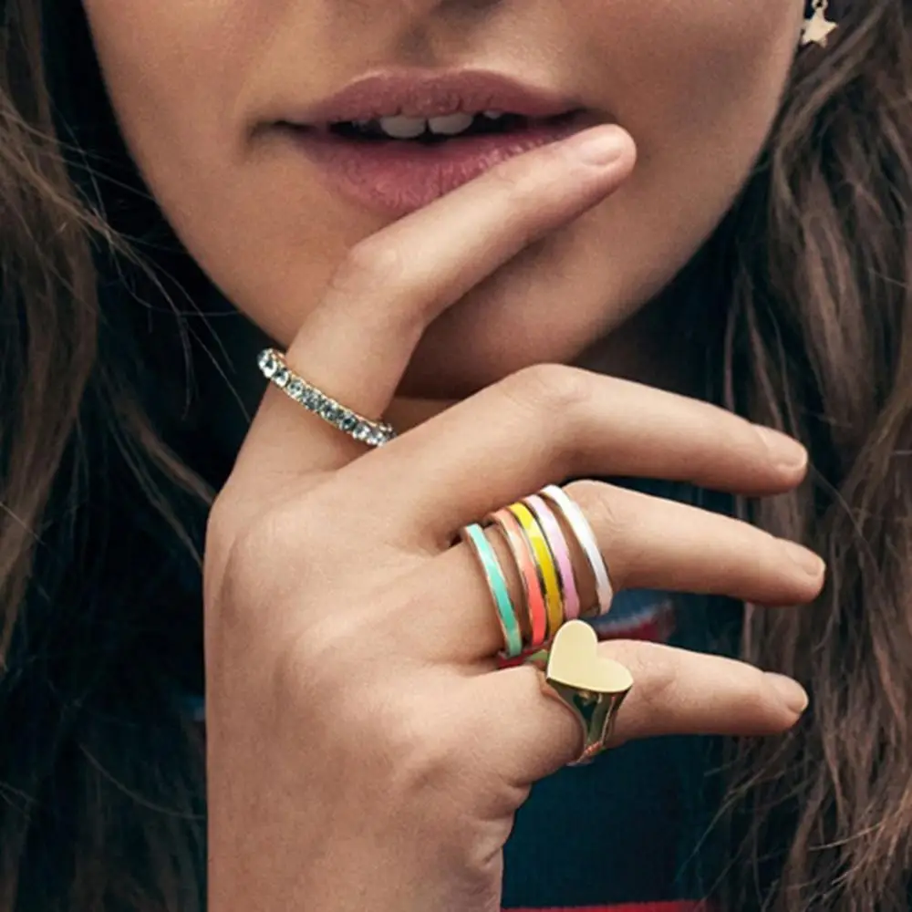 Gift Jewelry Fashion Simple Women Ring 5Pcs/Set Multicolor Enamel Stacking Party Multicolor Small Gifts
Gift Jewelry Fashion Simple Women Ring 5Pcs/Set Multicolor Enamel Stacking Party Multicolor Small Gifts