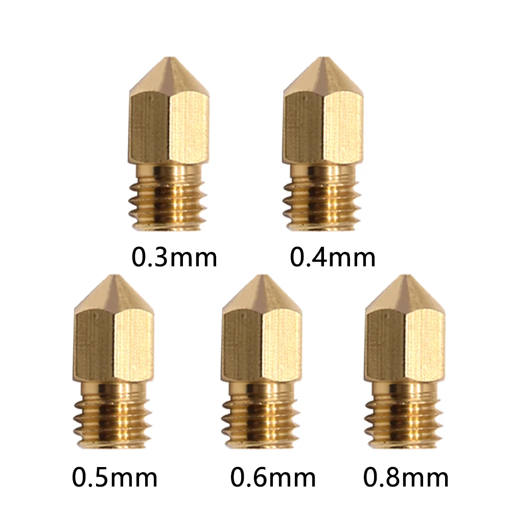 Extruder Print Head Nozzle MK8 Brass Nozzle 5/10PCS 0.2/0.3/0.4/0.5/0.6MM For 1.75MM CR10 CR10S Ender-3 3D Printer Accessories
Extruder Print Head Nozzle MK8 Brass Nozzle 5/10PCS 0.2/0.3/0.4/0.5/0.6MM For 1.75MM CR10 CR10S Ender-3 3D Printer Accessories