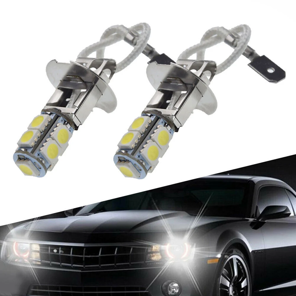 

2x For H3 Car Fog Light DRL Driving Lamp 12V 5050 LED Chips 6000K White Flashlight Torches Replacement Bulb 360 Degrees Fog Lamp