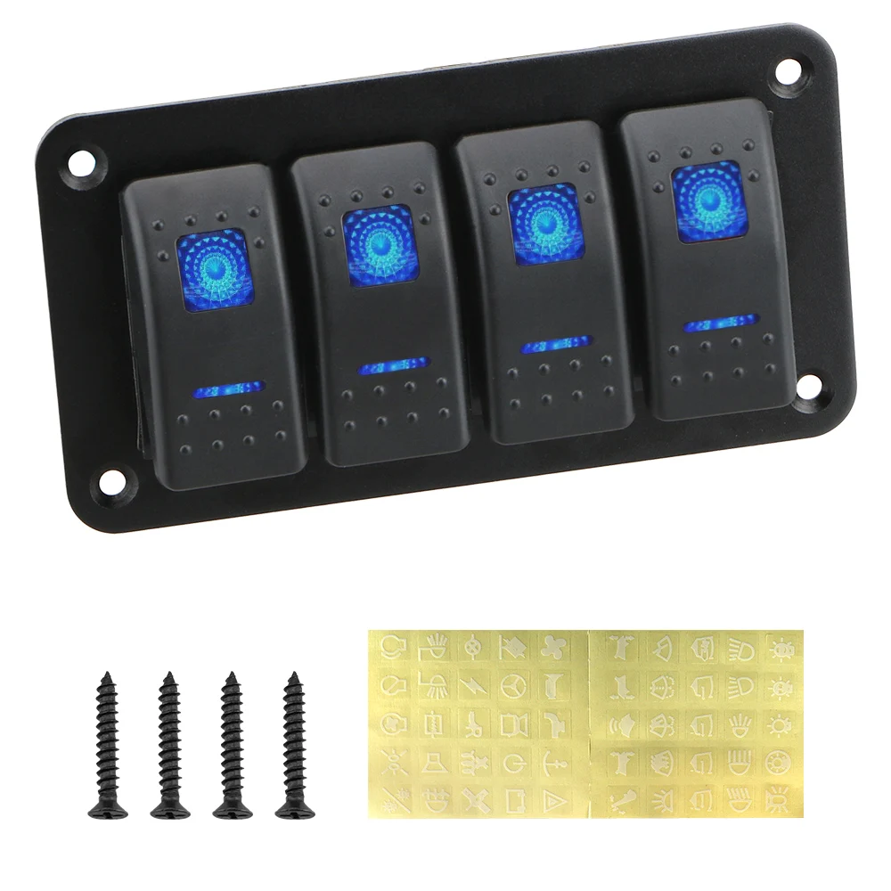 Auto Replacement Parts for Car Marine RV Caravan Control Switch Panel 4 Gang Car Switch Panel LED Light Boat Car Rocker Switch
Auto Replacement Parts for Car Marine RV Caravan Control Switch Panel 4 Gang Car Switch Panel LED Light Boat Car Rocker Switch