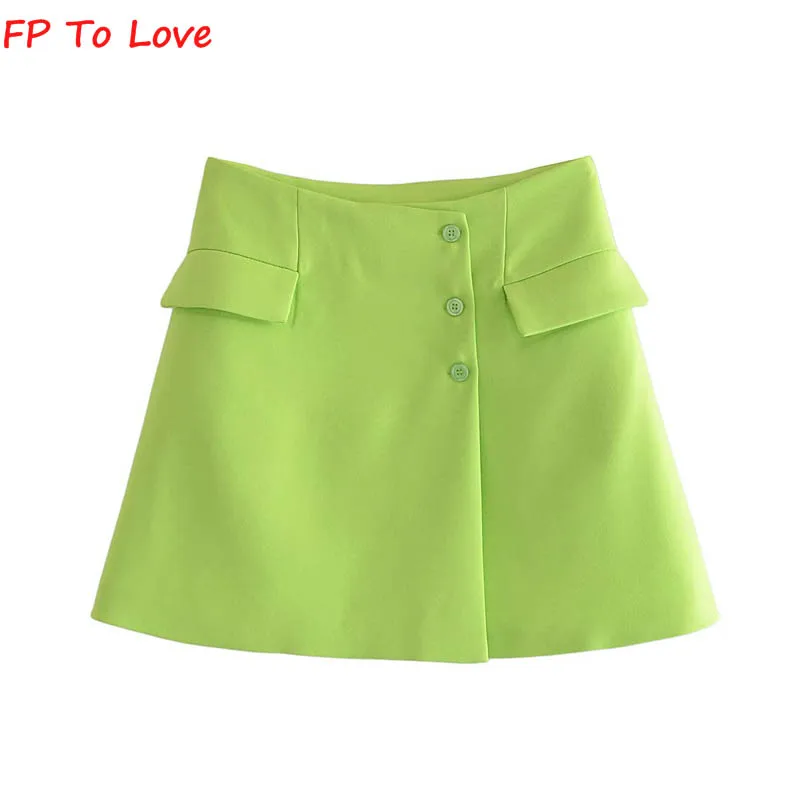 FP To Love Woman 2022 Spring New Green Pocket Mini Skirt Classic Fashion Hip Short Skirt 
FP To Love Woman 2022 Spring New Green Pocket Mini Skirt Classic Fashion Hip Short Skirt