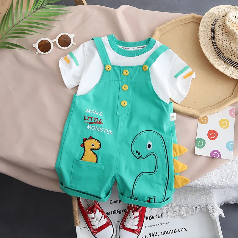 Infant top and bottom set Baby clothing loungewear children cute solid color striped T-shirt short-sleeved straps shorts 2PCS
Infant top and bottom set Baby clothing loungewear children cute solid color striped T-shirt short-sleeved straps shorts 2PCS