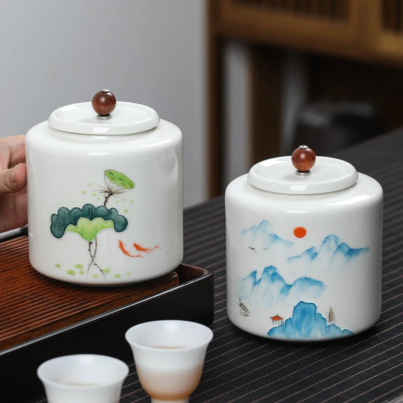 White Ceramic Airtight Jar with Lid Tea Jar Landscape Flower Candy Nuts Grains Storage Jar Bottle Kitchen Storage Container New
White Ceramic Airtight Jar with Lid Tea Jar Landscape Flower Candy Nuts Grains Storage Jar Bottle Kitchen Storage Container New