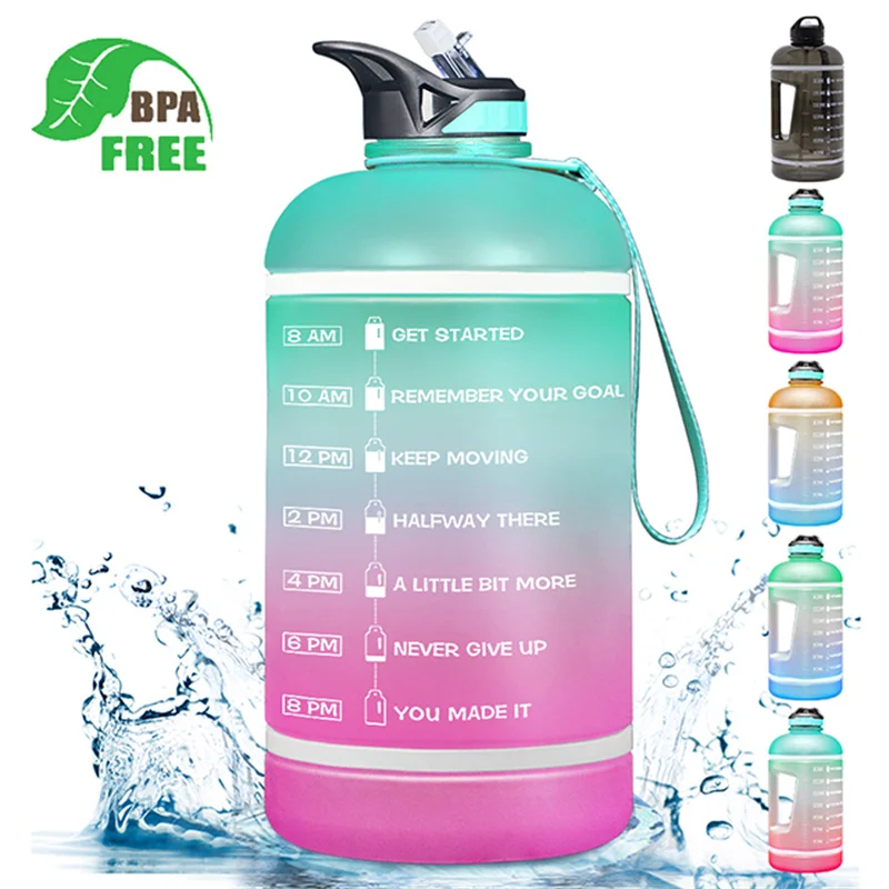NEW Leakproof Trita Sport Bottle BPA Free Motivational Water Bottle with Straw &Time Marker Water Cup Portable Gym Jug 2.2 Liter
NEW Leakproof Trita Sport Bottle BPA Free Motivational Water Bottle with Straw &Time Marker Water Cup Portable Gym Jug 2.2 Liter