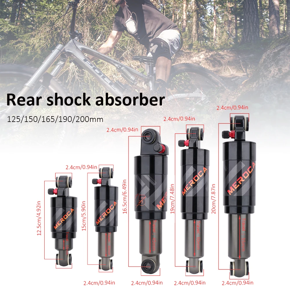 Bicycle Air Rear Shock Absorber 125/150/165/190/200MM For Scooter MTB Folding Bicycle Alloy Rear Shock Cycling Parts
Bicycle Air Rear Shock Absorber 125/150/165/190/200MM For Scooter MTB Folding Bicycle Alloy Rear Shock Cycling Parts