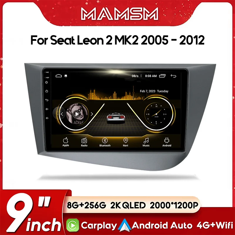 Автомагнитола для Seat Leon MK2 2005-2012 LHD мультимедийный видеоплеер AI Voice 4G GPS Carplay