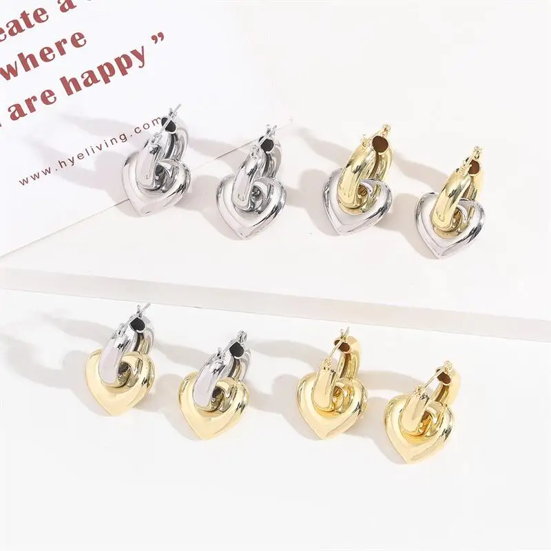 High-End 18K Stainless Steel Gold Plated Fashion Gewelry Heart-Shaped Pendant Earrings For Women Party Wedding Elegant Gifts
High-End 18K Stainless Steel Gold Plated Fashion Gewelry Heart-Shaped Pendant Earrings For Women Party Wedding Elegant Gifts