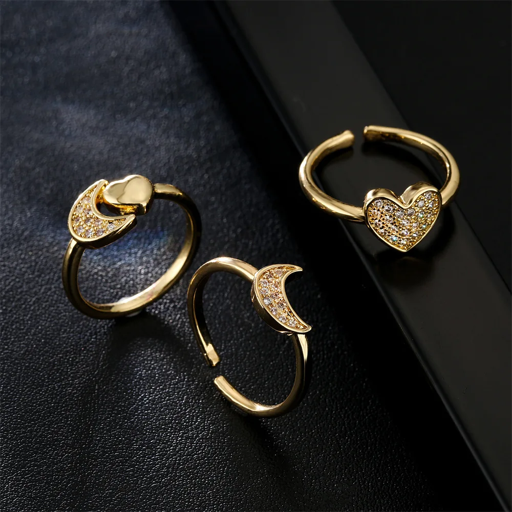 Star Moon Love Simple Open Ring Inlaid With Brick Ring Dance Rings 2022 Trend True 18k Gold Rings 14k Gold Rings for Women Ami
Star Moon Love Simple Open Ring Inlaid With Brick Ring Dance Rings 2022 Trend True 18k Gold Rings 14k Gold Rings for Women Ami