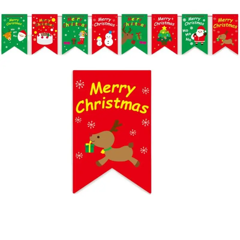 Рождественские украшения, мультяшный флаг, подвесной флаг для рождественской сцены, подвесной праздничный атмосферный макет
Рождественские украшения, мультяшный флаг, подвесной флаг для рождественской сцены, подвесной праздничный атмосферный макет