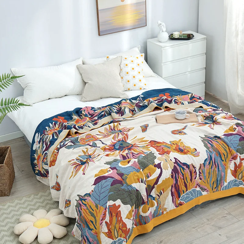 Birds Flower Japan Cotton Summer Blanket 200*230 Double-sided Jacquard Sofa Bedspread with Pillow Towel 150*200 Free Shipping
Birds Flower Japan Cotton Summer Blanket 200*230 Double-sided Jacquard Sofa Bedspread with Pillow Towel 150*200 Free Shipping
