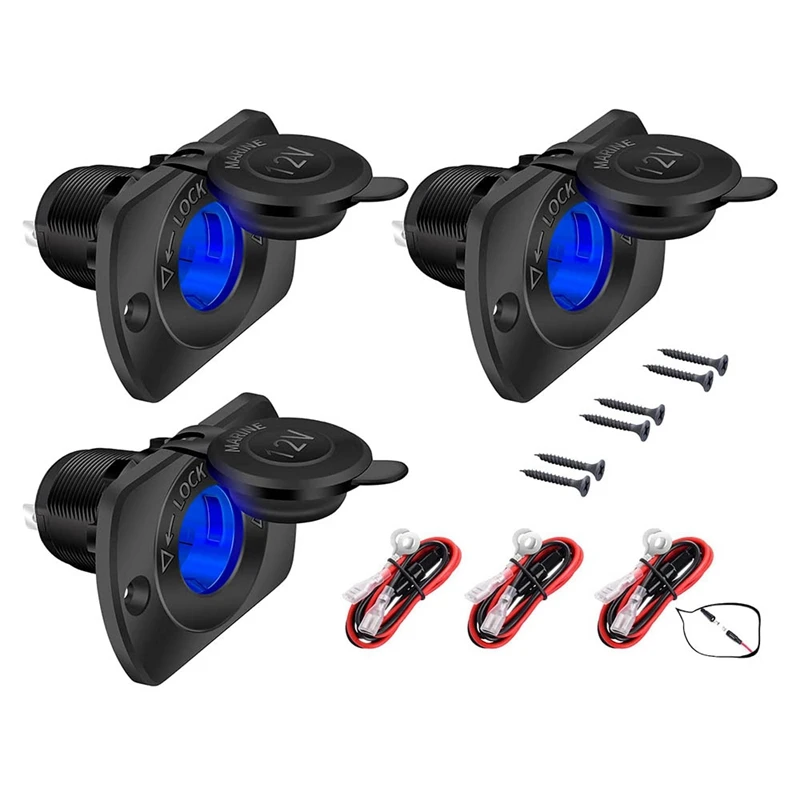 New3Pcs 12V Car Cigarette- Lighter Socket Female Power Socket with Blue LED Light for Marine Motorcycles RV ATV UTV
New3Pcs 12V Car Cigarette- Lighter Socket Female Power Socket with Blue LED Light for Marine Motorcycles RV ATV UTV
