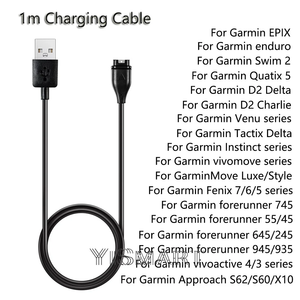 

USB-кабель для быстрой зарядки, зарядное устройство для Garmin Fenix 7 7S x 6S 6X 5 5S 5X Forerunner 945 935 245 CAME Vivoactive 3 4