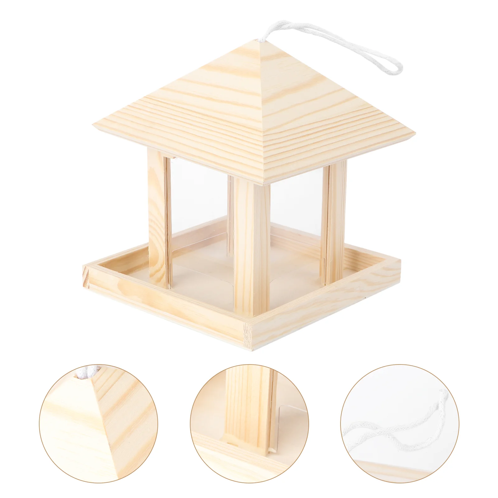 Wooden Bird Feeder Decor Food Holder Outdoor Hanging Dove Nesting Box Container Squirrel Feeders
Wooden Bird Feeder Decor Food Holder Outdoor Hanging Dove Nesting Box Container Squirrel Feeders